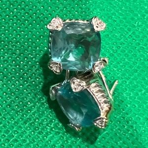 Just in- vintage blue topaz and Diamond earrings